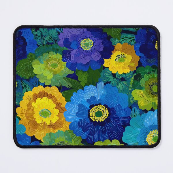 Item preview, Vibrant Scandinavian Marimekko Floral Pattern | Bold Blue Green Flowers | Retro Modern Botanical Design designed and sold by CraftedHome.