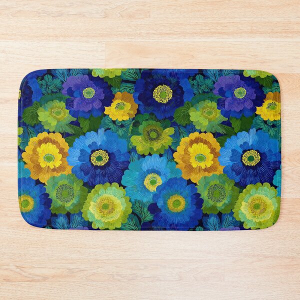 Item preview, Vibrant Scandinavian Marimekko Floral Pattern | Bold Blue Green Flowers | Retro Modern Botanical Design designed and sold by CraftedHome.