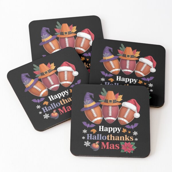 Item preview, Happy Hallothanksmas Football Halloween Thanksgiving Xmas designed and sold by HellD3vil-Art.