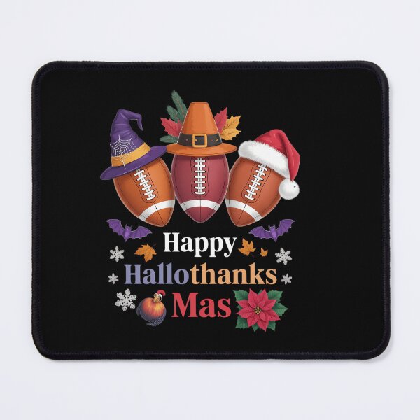 Item preview, Happy Hallothanksmas Football Halloween Thanksgiving Xmas designed and sold by HellD3vil-Art.