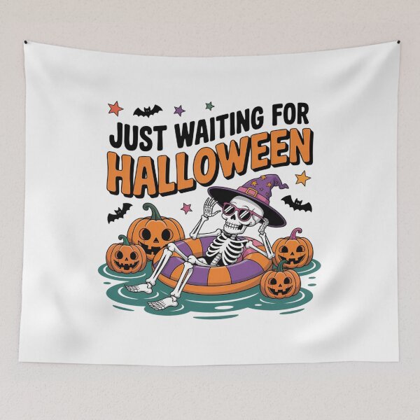 Item preview, Just Waiting For Halloween Skeleton Halloween designed and sold by HellD3vil-Art.