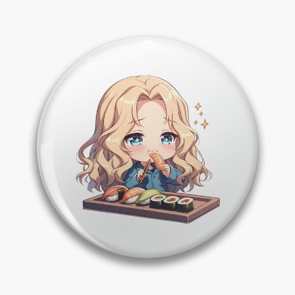 Item preview, Kay Girls Und Panzer Kawaii Chibi Sushi Snack Vibes designed and sold by Spraykart.