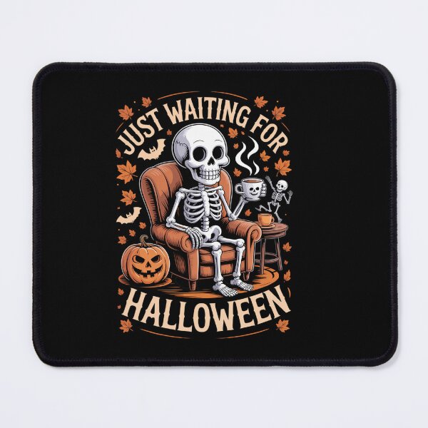 Item preview, Just Waiting for Halloween Skeleton Pumpkin Coffee designed and sold by HellD3vil-Art.