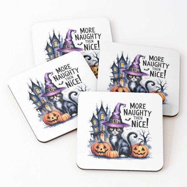 Item preview, More Naughty then nice black cat witch halloween designed and sold by HellD3vil-Art.