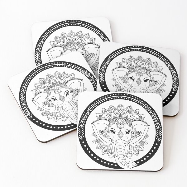 Item preview, Elephant Mandala Lotus Crown Boho Spiritual Art designed and sold by DColourMuse.