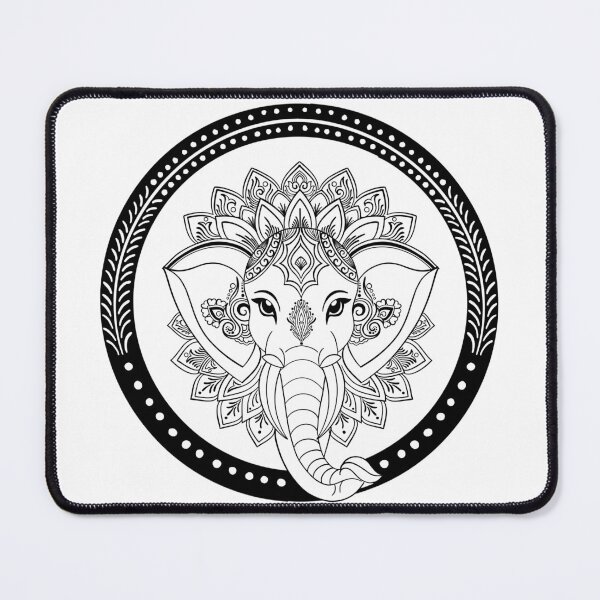 Item preview, Elephant Mandala Lotus Crown Boho Spiritual Art designed and sold by DColourMuse.