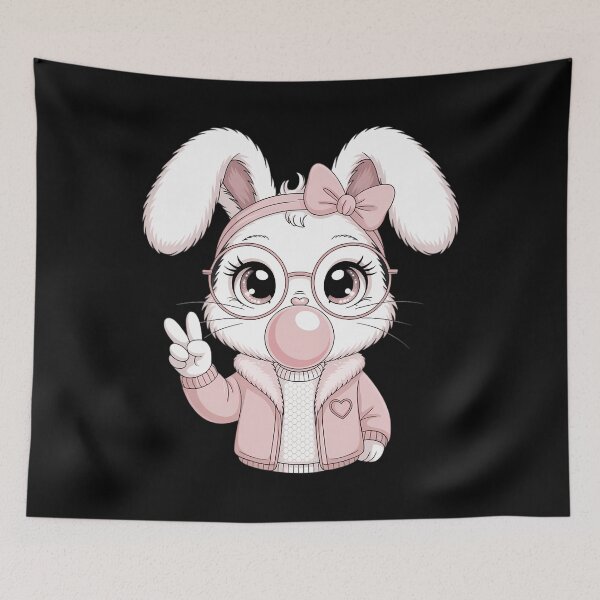 Item preview, Rabbit Bunny Blowing Bubble Gum Easter Day Cute designed and sold by HellD3vil-Art.