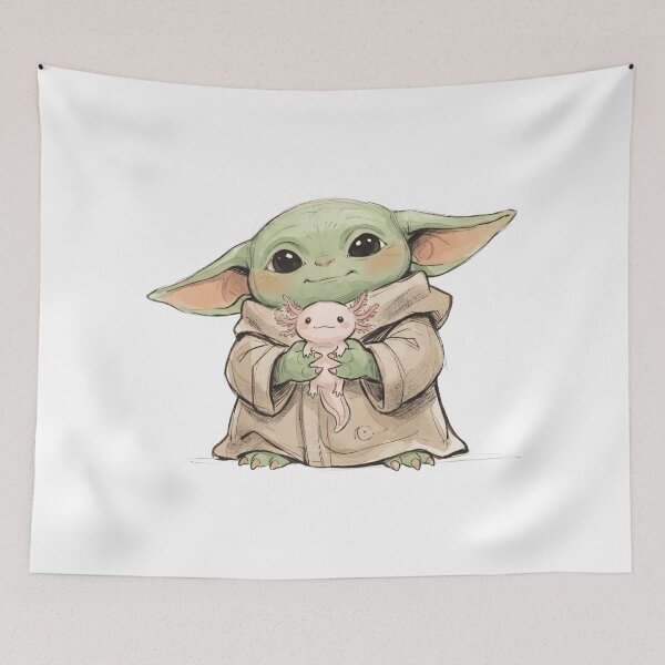 Artikelvorschau, BABY YODA MIT AXOLOTL entworfen und verkauft von LIS AND MELIVERSO.