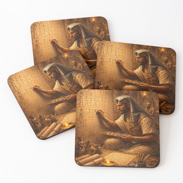 Item preview, Ancient Egyptian Scribe Writing Hieroglyphics – Pharaoh Temple Art designed and sold by Queen Cleopatra.