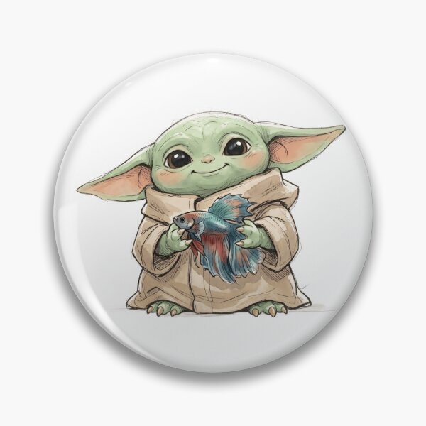 Item preview, BABY YODA WITH BETTA FISH designed and sold by LIS AND MELIVERSO.