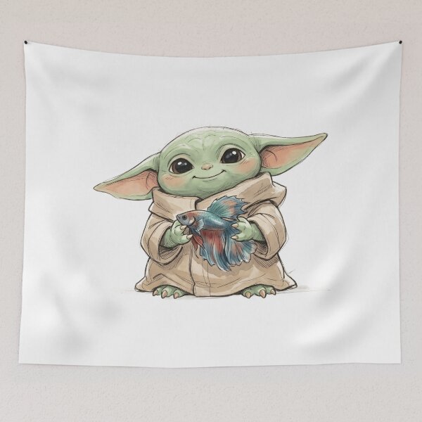 Item preview, BABY YODA WITH BETTA FISH designed and sold by LIS AND MELIVERSO.