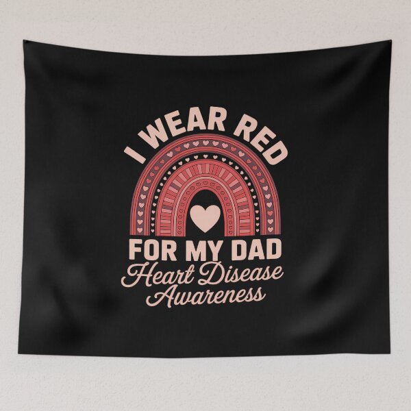 Item preview, Rainbow I Wear Red For Dad Heart Disease Awareness designed and sold by HellD3vil-Art.