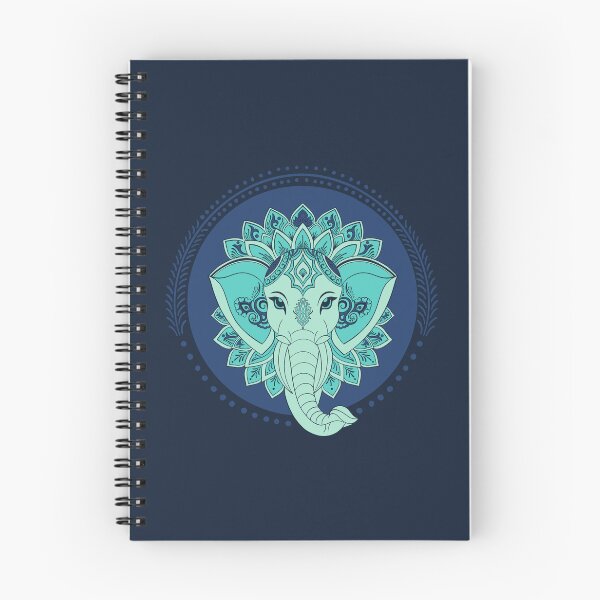 Item preview, Navy Teal Elephant Mandala Lotus Spiritual Ocean Art designed and sold by DColourMuse.