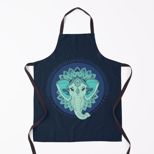 Item preview, Navy Teal Elephant Mandala Lotus Spiritual Ocean Art designed and sold by DColourMuse.