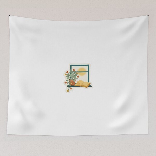Item preview, Sunny Window Sill with Plant and Open Book designed and sold by belajarubic.