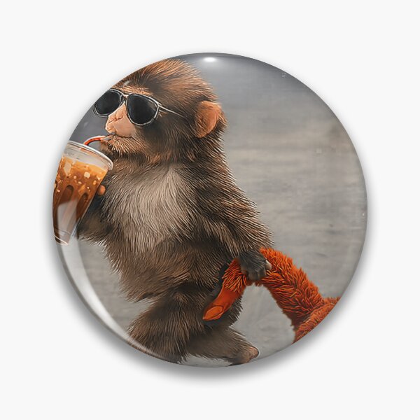 Item preview, Baby Monkey Punch Drinking Iced Coffee designed and sold by ViVarRi.