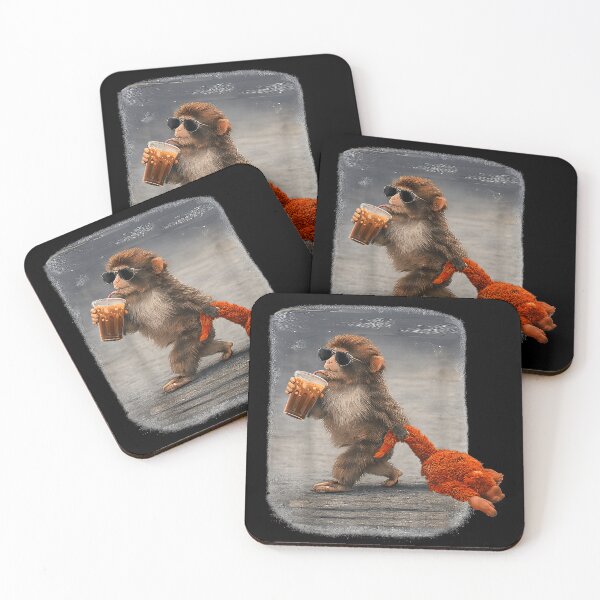 Item preview, Baby Monkey Punch Drinking Iced Coffee designed and sold by ViVarRi.