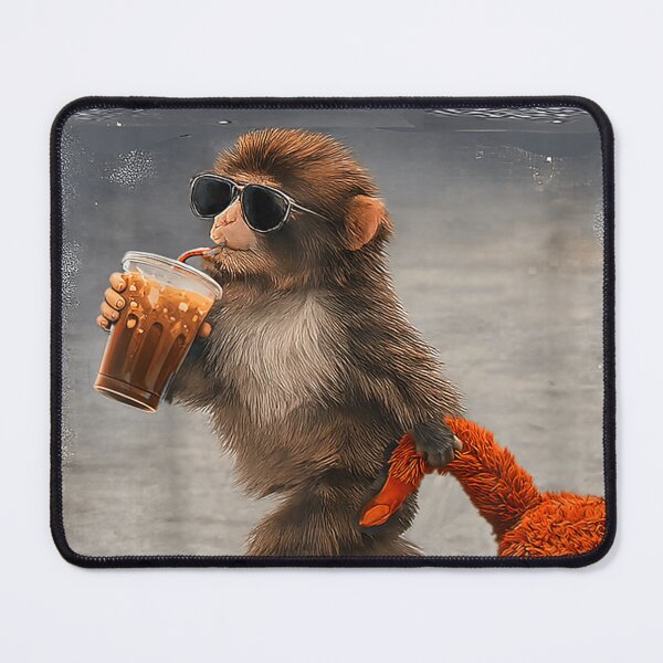 Item preview, Baby Monkey Punch Drinking Iced Coffee designed and sold by ViVarRi.