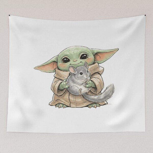 Artikelvorschau, BABY YODA MIT CHINCHILLA entworfen und verkauft von LIS AND MELIVERSO.