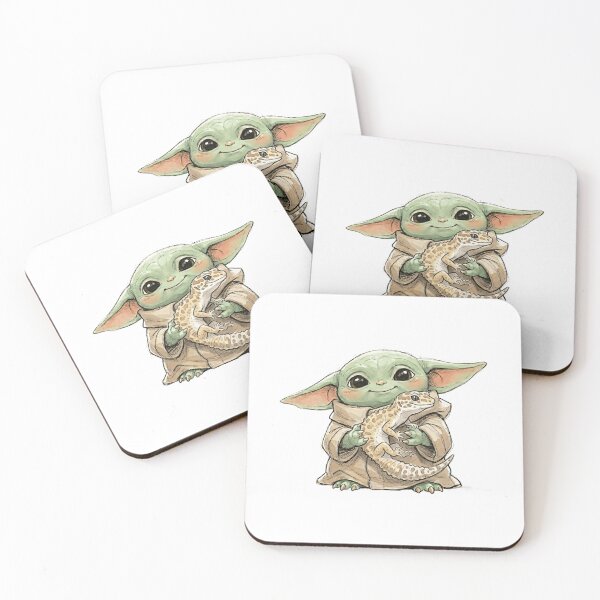 Item preview, BABY YODA WITH LEOPARD GECKO designed and sold by LIS AND MELIVERSO.