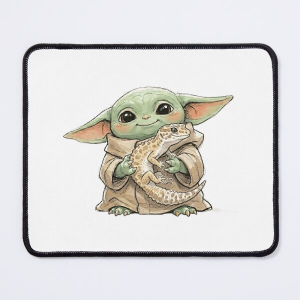 Item preview, BABY YODA WITH LEOPARD GECKO designed and sold by LIS AND MELIVERSO.