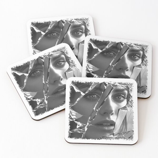 Item preview, Shattered Glass Woman Portrait Black and White Surreal Art designed and sold by inkoutninja.