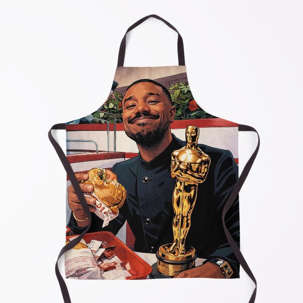 Item preview, Michael B. Jordan at the Oscars after-party tradition, eating a cheeseburger from the In-N-Out (fan art) designed and sold by PopCultureAndStuff.