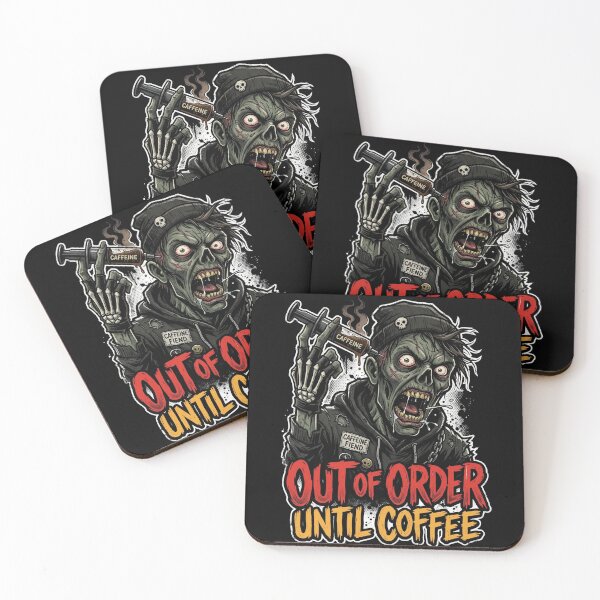 Item preview, Out of Order Until Coffee Zombie Design designed and sold by Quiet Chaos Club.