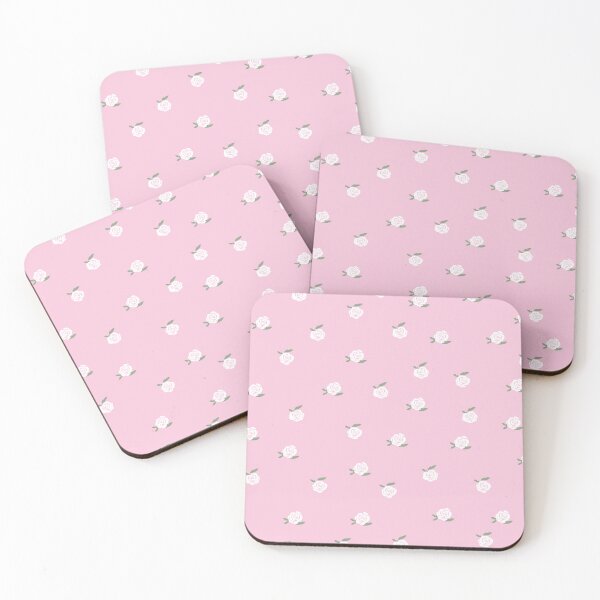 Item preview, Cute White Rose Pattern on Pastel Pink Background designed and sold by kindacute-shop.