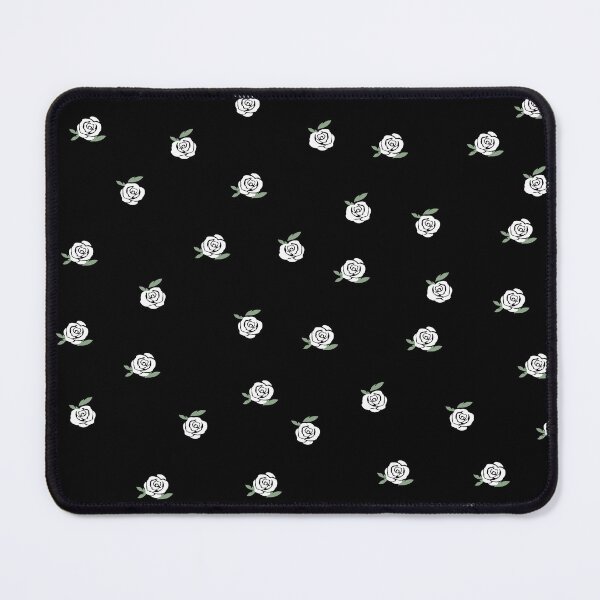 Item preview, Cute White Rose Pattern on Black Background designed and sold by kindacute-shop.