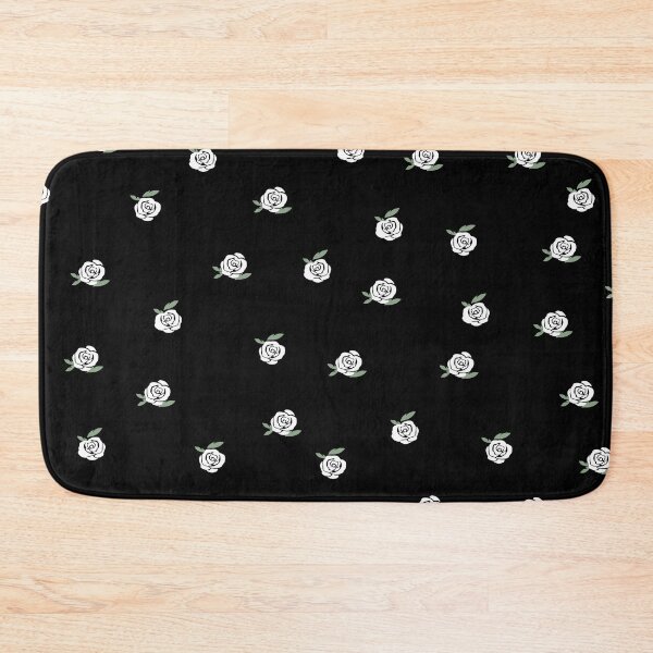 Item preview, Cute White Rose Pattern on Black Background designed and sold by kindacute-shop.