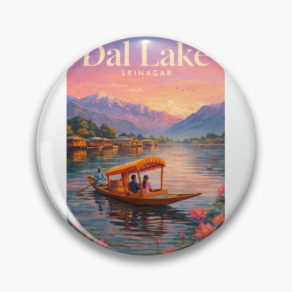 Item preview, Dal Lake Srinagar Kashmir Sunset Houseboat and Lotus Garden View designed and sold by Aryabek.