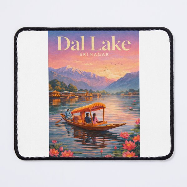 Item preview, Dal Lake Srinagar Kashmir Sunset Houseboat and Lotus Garden View designed and sold by Aryabek.