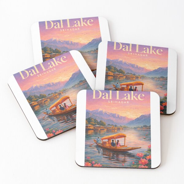 Item preview, Dal Lake Srinagar Kashmir Sunset Houseboat and Lotus Garden View designed and sold by Aryabek.