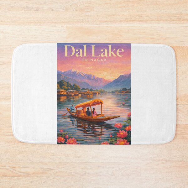 Item preview, Dal Lake Srinagar Kashmir Sunset Houseboat and Lotus Garden View designed and sold by Aryabek.