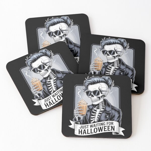 Item preview, Just Waiting For Halloween Spooky Season Skeleton Coffee designed and sold by Moon-Ape.