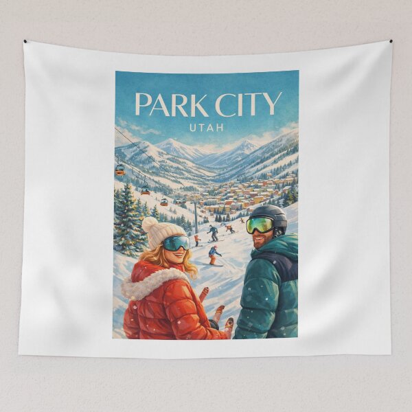 Item preview, Park City Utah Wasatch Range Ski Resort Snow Covered Town Landscape designed and sold by Aryabek.