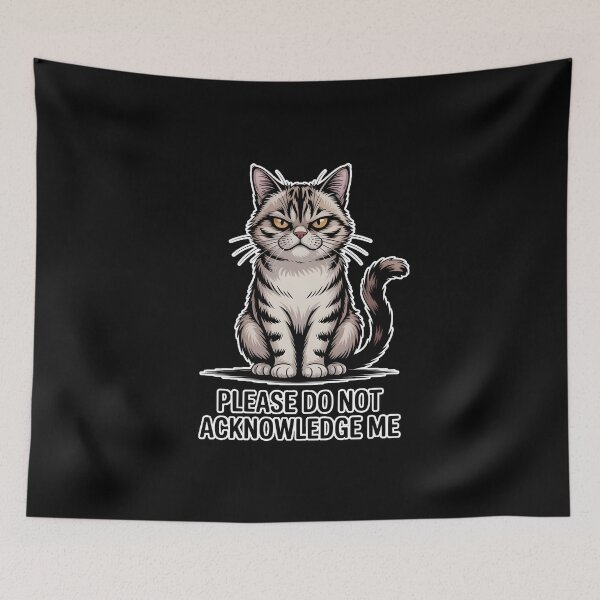 Item preview, Grumpy Cat Please Do Not Acknowledge Me Funny Introvert Cat Meme designed and sold by ImaginedSpace7.