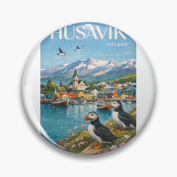 Item preview, Húsavík Iceland Skjálfandi Bay Colorful Town Norðurland eystra designed and sold by Aryabek.