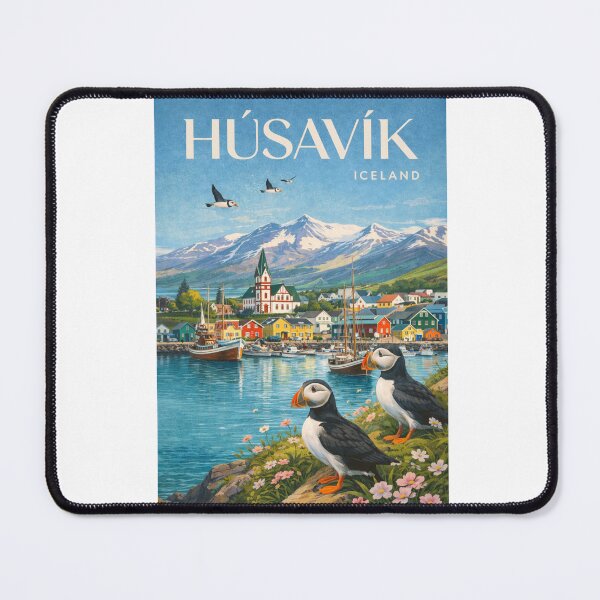 Item preview, Húsavík Iceland Skjálfandi Bay Colorful Town Norðurland eystra designed and sold by Aryabek.