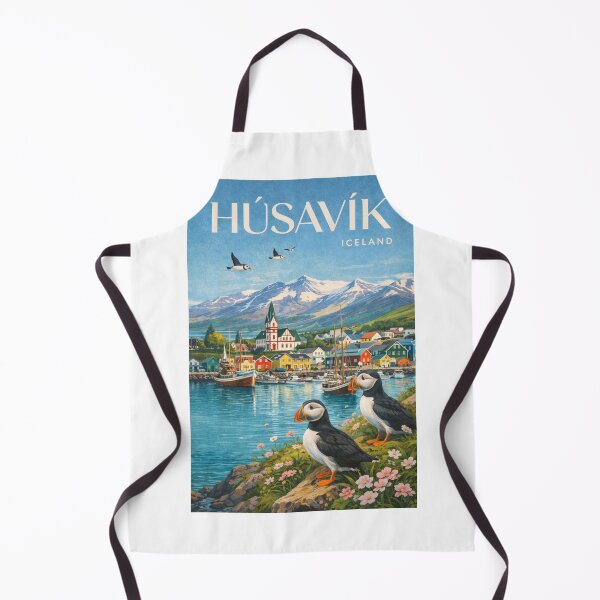 Item preview, Húsavík Iceland Skjálfandi Bay Colorful Town Norðurland eystra designed and sold by Aryabek.