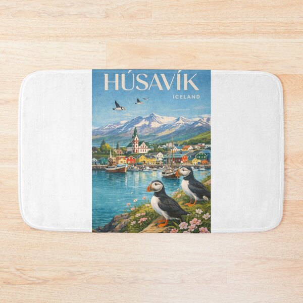 Item preview, Húsavík Iceland Skjálfandi Bay Colorful Town Norðurland eystra designed and sold by Aryabek.