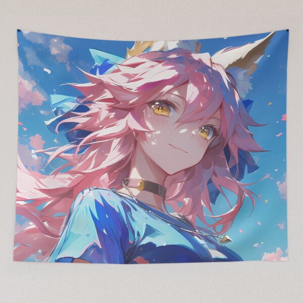 Item preview, Tamamo No Mae Fate Grand Order Fox Ears Spring Sky designed and sold by Spraykart.