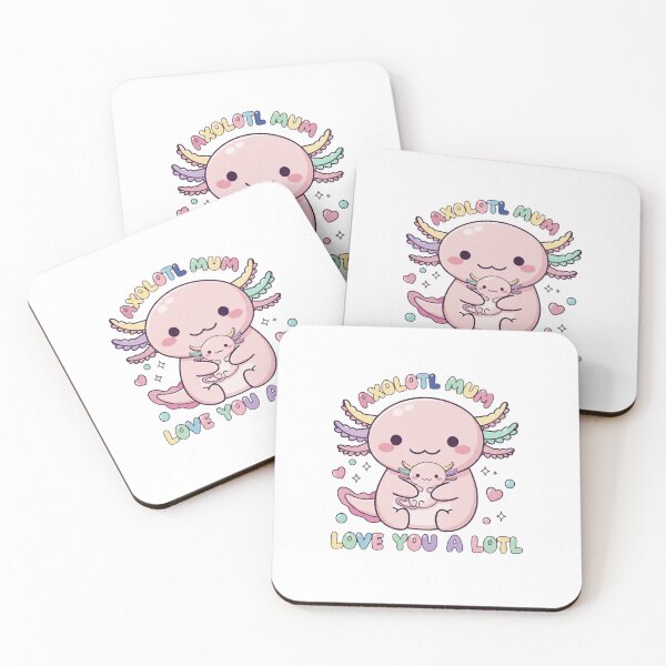Item preview, Cute Kawaii Pastel Axolotl Mum With Heart, Sparkles & Bubbles          designed and sold by Tiny Zoom.