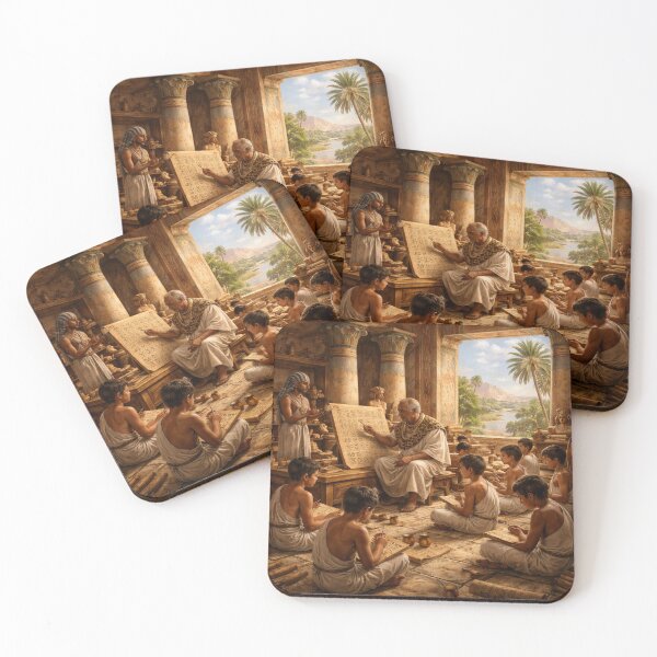 Item preview, Ancient Egyptian School Scene – Learning Hieroglyphics in Pharaoh Era designed and sold by Queen Cleopatra.