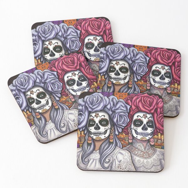 Item preview, Vintage Mexican Sugar Skull Sisters Illustration designed and sold by KabronX.