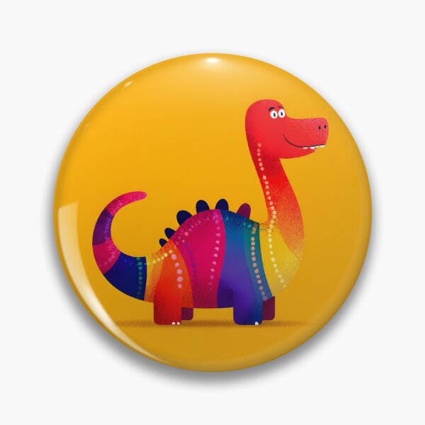 Aperçu de l'œuvre Portrait de dinosaure rétro pop art aux couleurs vibrantes créée et vendue par PreeCha Art & Co..