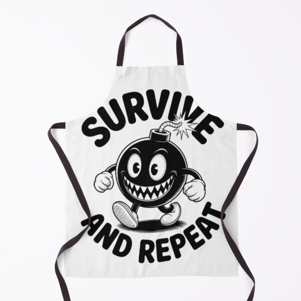 Item preview, Survive and Repeat Retro Bomb Character Streetwear Graphic designed and sold by NewUSShop.