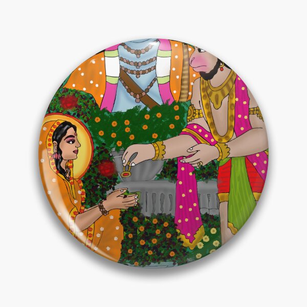Item preview, Hanuman in Ashok Vatika – Epic Ramayana Devotional Art designed and sold by Harshit_Digital_Arts.