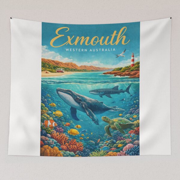 Item preview, Exmouth Western Australia Ningaloo Reef Marine Life and Vlamingh Head Lighthouse designed and sold by Places On Earth.